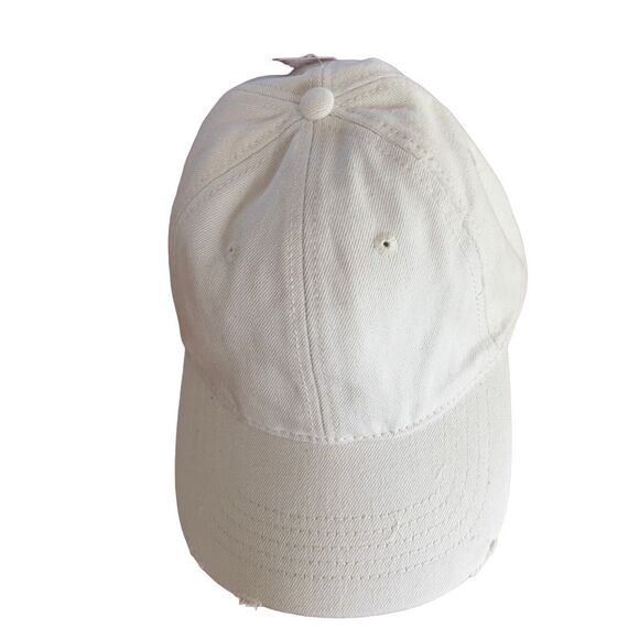 Time and Tru Hat Womens Adjustable Bleached Denim Distressed Baseball Cap NWT - Picture 5 of 9